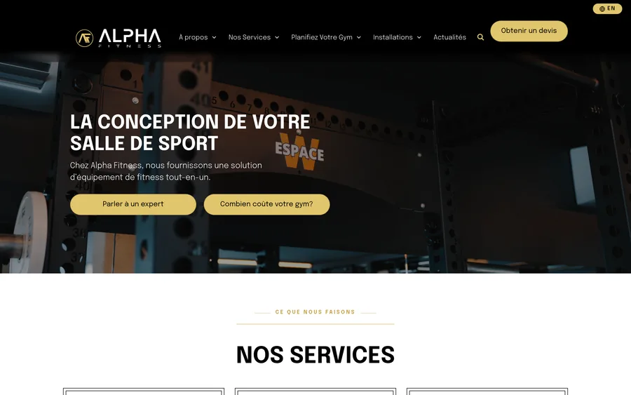 Site web Alpha Fitness