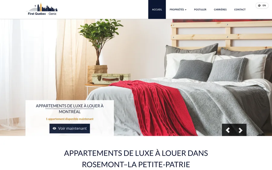 Site web First Quebec Genix Properties
