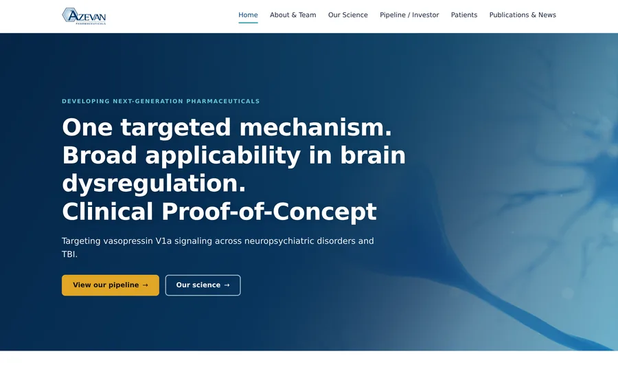 Site web Azevan Pharmaceuticals